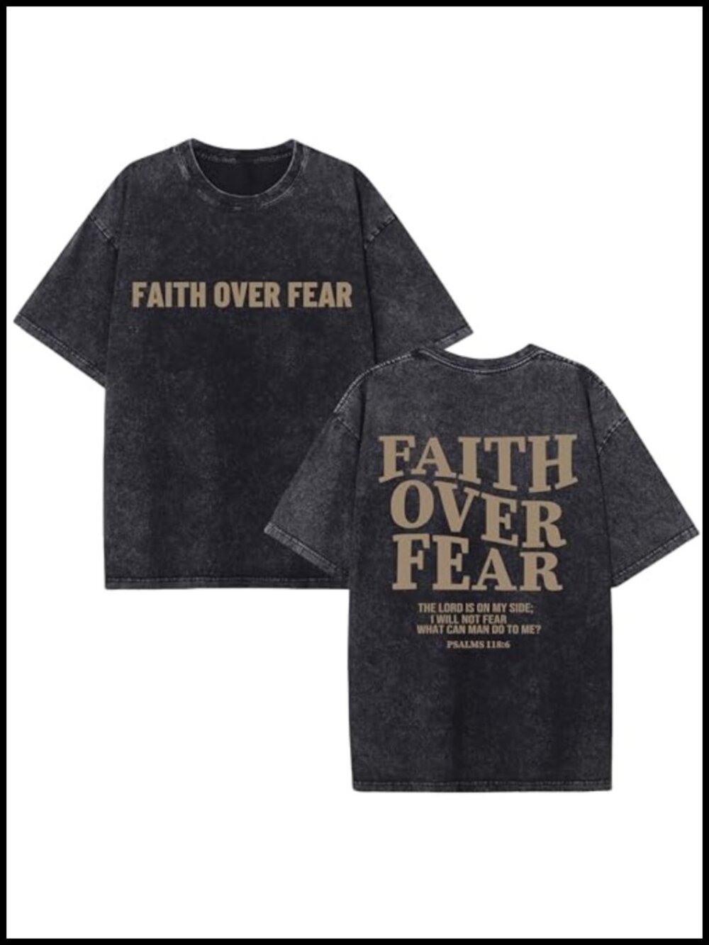Washed Cotton Christian Faith Graphic T-Shirt Crew Neck Unisex